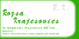 rozsa krajcsovics business card